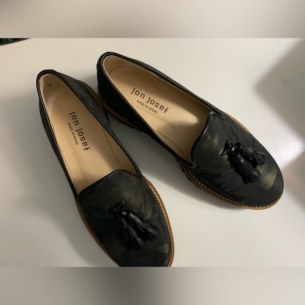 Jon Josef Tassel Women’s Loafer Black Camo Print